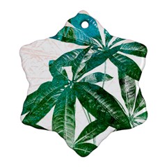 Pachira Leaves  Snowflake Ornament (2-side) by DanaeStudio