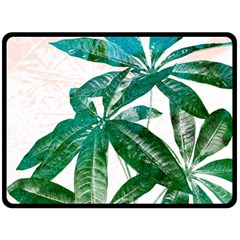 Pachira Leaves  Double Sided Fleece Blanket (large)  by DanaeStudio