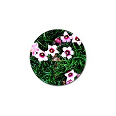 Pink Flowers Over A Green Grass Golf Ball Marker (10 Pack) by DanaeStudio