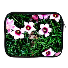 Pink Flowers Over A Green Grass Apple Ipad 2/3/4 Zipper Cases by DanaeStudio