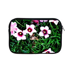 Pink Flowers Over A Green Grass Apple Ipad Mini Zipper Cases by DanaeStudio