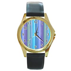 Provence Fields Lavender Pattern Round Gold Metal Watch by DanaeStudio