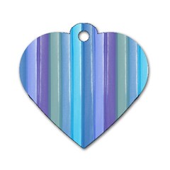 Provence Fields Lavender Pattern Dog Tag Heart (two Sides) by DanaeStudio