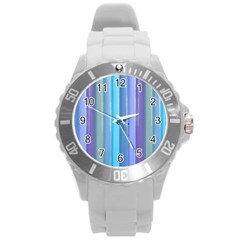 Provence Fields Lavender Pattern Round Plastic Sport Watch (l) by DanaeStudio