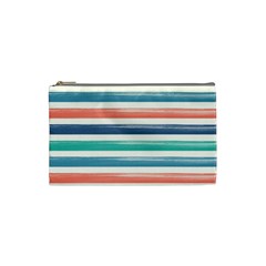 Summer Mood Striped Pattern Cosmetic Bag (small)  by DanaeStudio