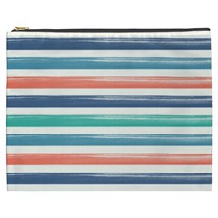 Summer Mood Striped Pattern Cosmetic Bag (xxxl)  by DanaeStudio