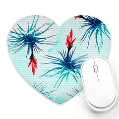 Tillansia Flowers Pattern Heart Mousepads by DanaeStudio