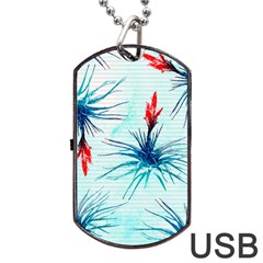 Tillansia Flowers Pattern Dog Tag Usb Flash (one Side) by DanaeStudio