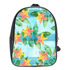 Tropical Starfruit Pattern School Bags(large)  by DanaeStudio