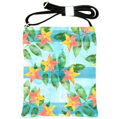 Tropical Starfruit Pattern Shoulder Sling Bags by DanaeStudio