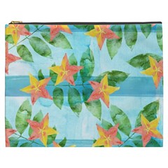 Tropical Starfruit Pattern Cosmetic Bag (xxxl)  by DanaeStudio