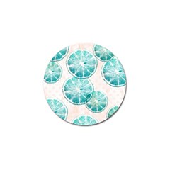 Turquoise Citrus And Dots Golf Ball Marker