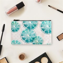 Turquoise Citrus And Dots Cosmetic Bag (small)  by DanaeStudio