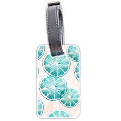 Turquoise Citrus And Dots Luggage Tags (two Sides) by DanaeStudio