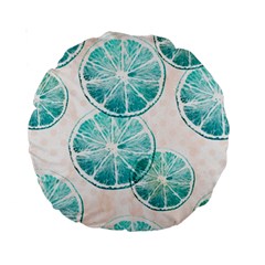 Turquoise Citrus And Dots Standard 15  Premium Round Cushions