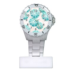 Turquoise Citrus And Dots Plastic Nurses Watch by DanaeStudio