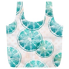 Turquoise Citrus And Dots Full Print Recycle Bags (l)  by DanaeStudio