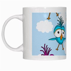 Cute Colorful Birds  White Mugs by Valentinaart