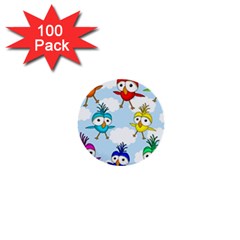 Cute colorful birds  1  Mini Buttons (100 pack) 