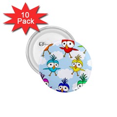 Cute colorful birds  1.75  Buttons (10 pack)