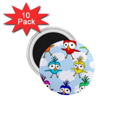 Cute colorful birds  1.75  Magnets (10 pack) 