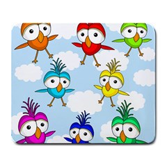 Cute colorful birds  Large Mousepads