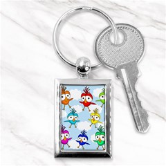 Cute colorful birds  Key Chains (Rectangle) 