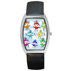 Cute colorful birds  Barrel Style Metal Watch