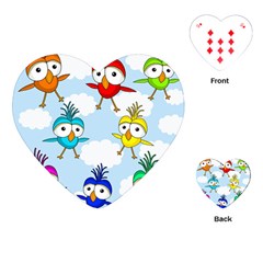 Cute colorful birds  Playing Cards (Heart) 