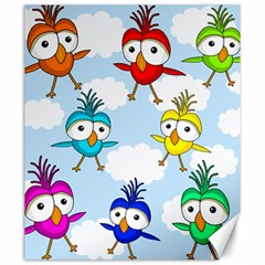 Cute colorful birds  Canvas 20  x 24  