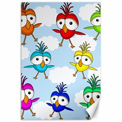 Cute colorful birds  Canvas 20  x 30  