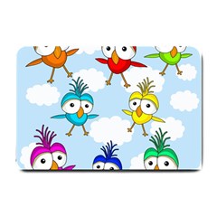 Cute Colorful Birds  Small Doormat  by Valentinaart