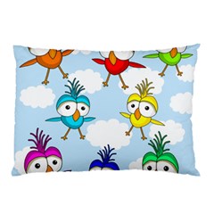 Cute colorful birds  Pillow Case