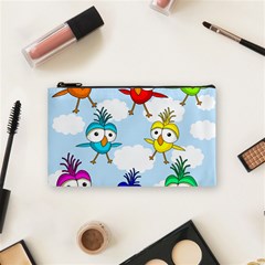 Cute colorful birds  Cosmetic Bag (Small) 