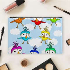 Cute colorful birds  Cosmetic Bag (Large) 