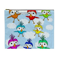 Cute colorful birds  Cosmetic Bag (XL)