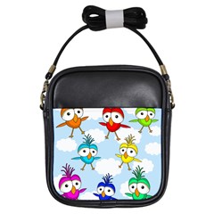 Cute colorful birds  Girls Sling Bags