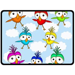 Cute colorful birds  Fleece Blanket (Large) 