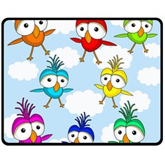 Cute colorful birds  Fleece Blanket (Medium) 