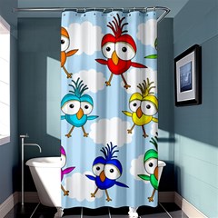 Cute colorful birds  Shower Curtain 36  x 72  (Stall) 