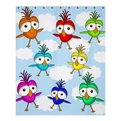 Cute Colorful Birds  Shower Curtain 60  X 72  (medium)  by Valentinaart