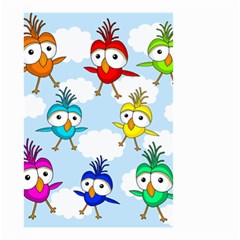 Cute colorful birds  Small Garden Flag (Two Sides)