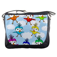 Cute colorful birds  Messenger Bags