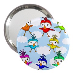 Cute colorful birds  3  Handbag Mirrors