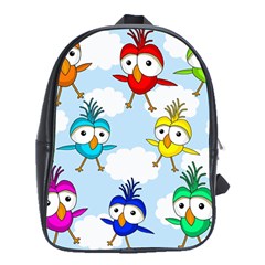 Cute colorful birds  School Bags (XL) 