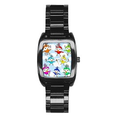 Cute colorful birds  Stainless Steel Barrel Watch