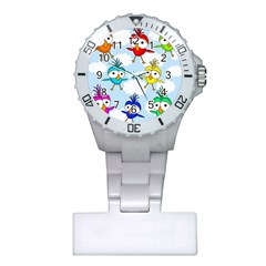 Cute colorful birds  Plastic Nurses Watch