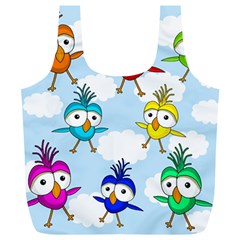 Cute colorful birds  Full Print Recycle Bags (L) 