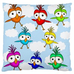 Cute colorful birds  Standard Flano Cushion Case (One Side)