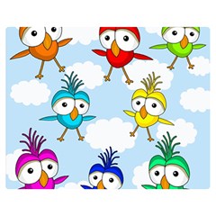 Cute colorful birds  Double Sided Flano Blanket (Medium) 